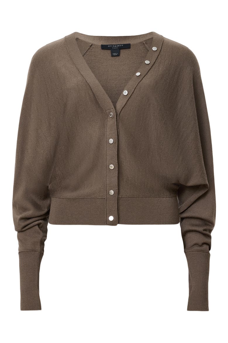 Honor V Merino Wool Cardigan, Alternate, color, WALNUT BROWN