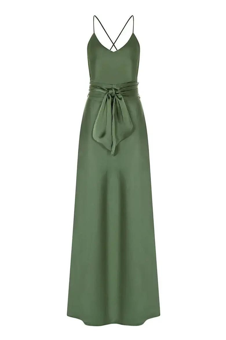 brooklyn dress in olive green satin product info and reviews Olive Green Satin Bridesmaid Dress Brooklyn