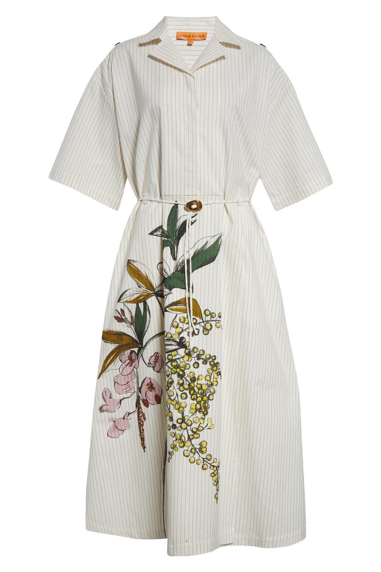 Stripe Workwear Organic Cotton Midi Dress, Alternate, color, MIMOSA STRIPE