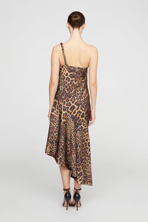 Halston Mavis Satin Midi In Brown