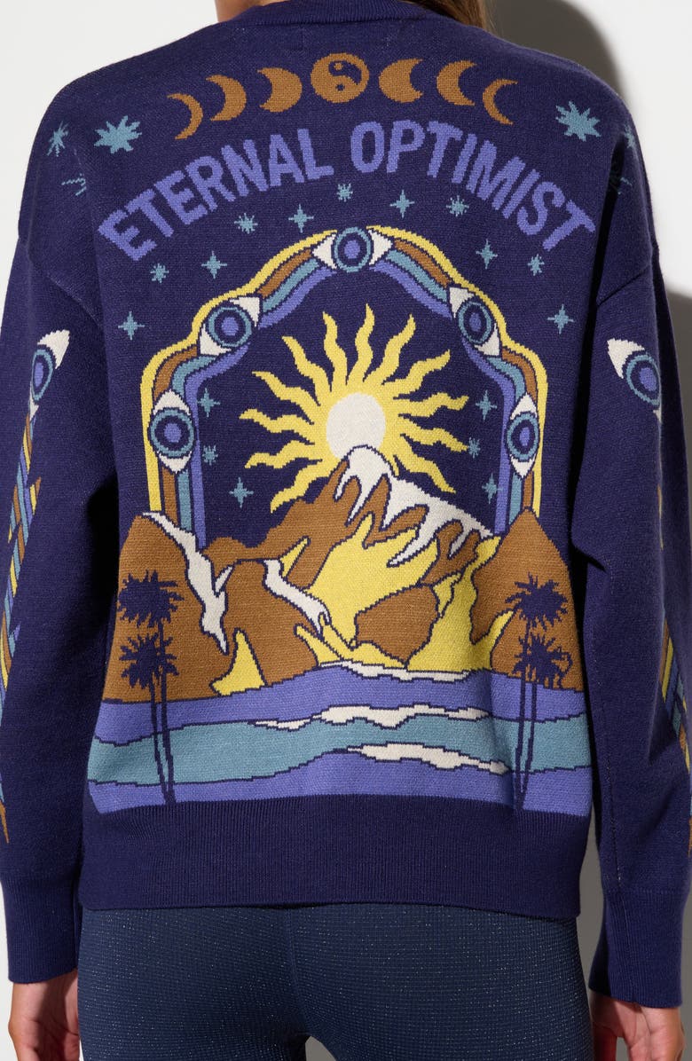 Spiritual Gangster Alpine Glow Claire Sweater, Alternate, color, Eclipse