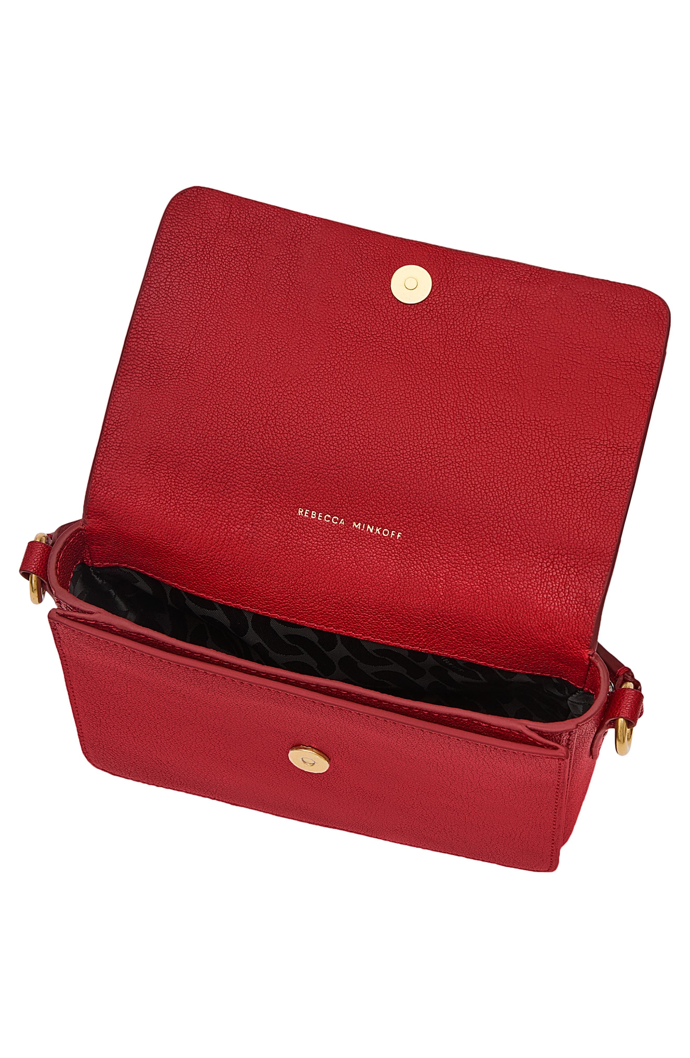 Rebecca Minkoff Bowie Stud Leather Crossbody Bag, Alternate, color, Siren