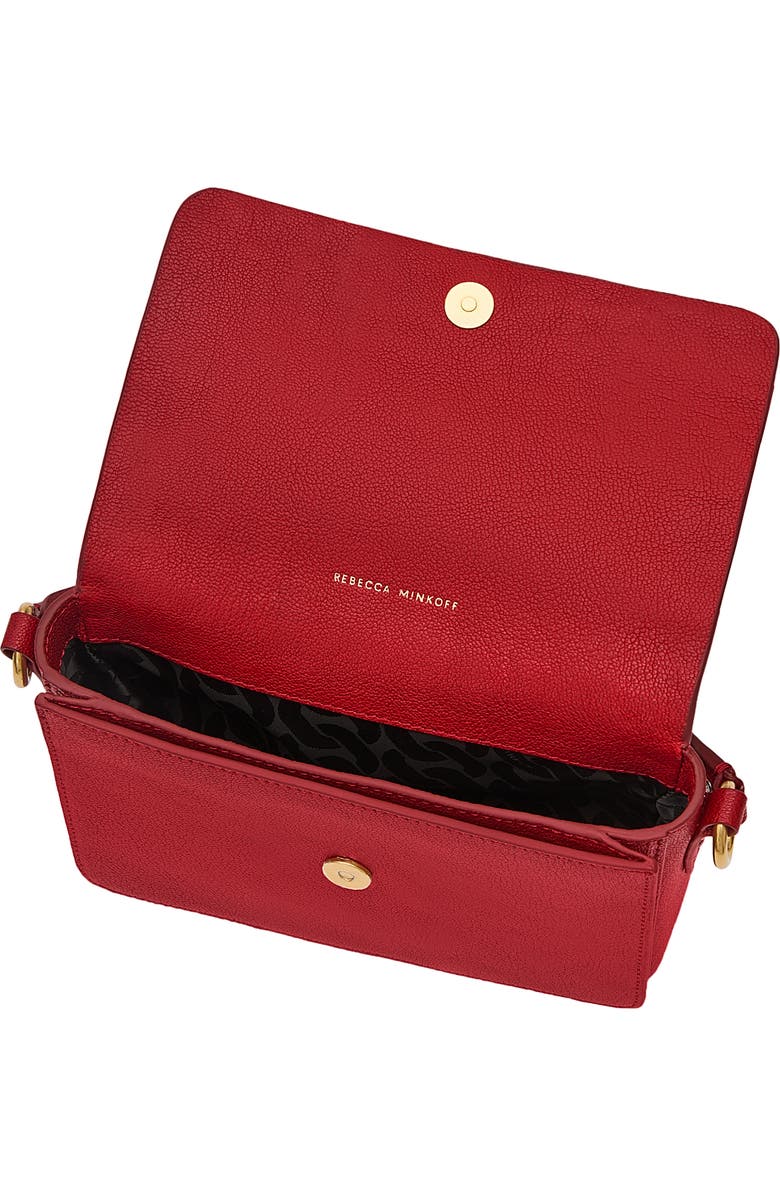 Rebecca Minkoff Bowie Stud Leather Crossbody Bag, Alternate, color, Siren