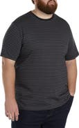 Harbor Bay by DXL Big & Tall Moisture-Wicking Striped T-Shirt