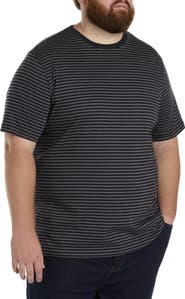 Harbor Bay by DXL Big & Tall Moisture-Wicking Striped T-Shirt
