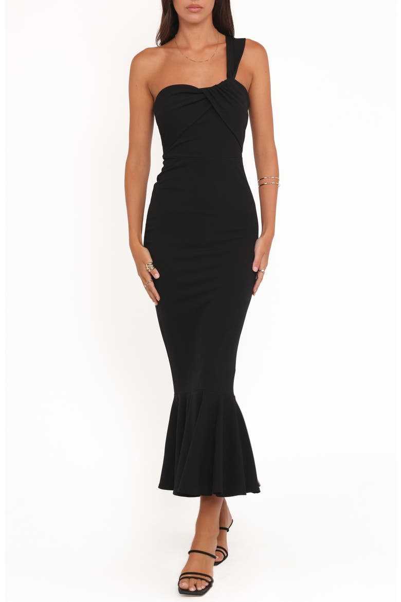 Sasha One-Shoulder Maxi Dress, Main, color, BLACK