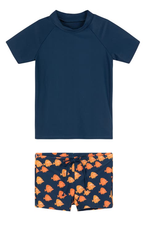 Little Gents Short Sleeve Swim Short Set