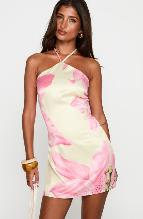 Princess Polly Gardens Of Eden Halter Minidress In Neutral
