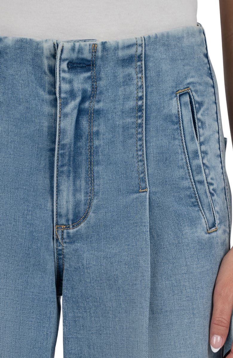 KUT from the Kloth Meg Pleated High Waist Crop Wide Leg Jeans, Alternate, color, 