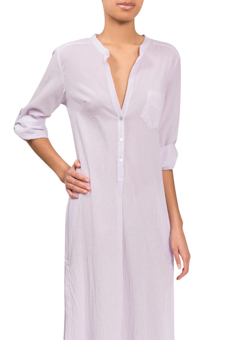 Plunge V-Neck Cotton Caftan, Alternate, color, LAVENDER