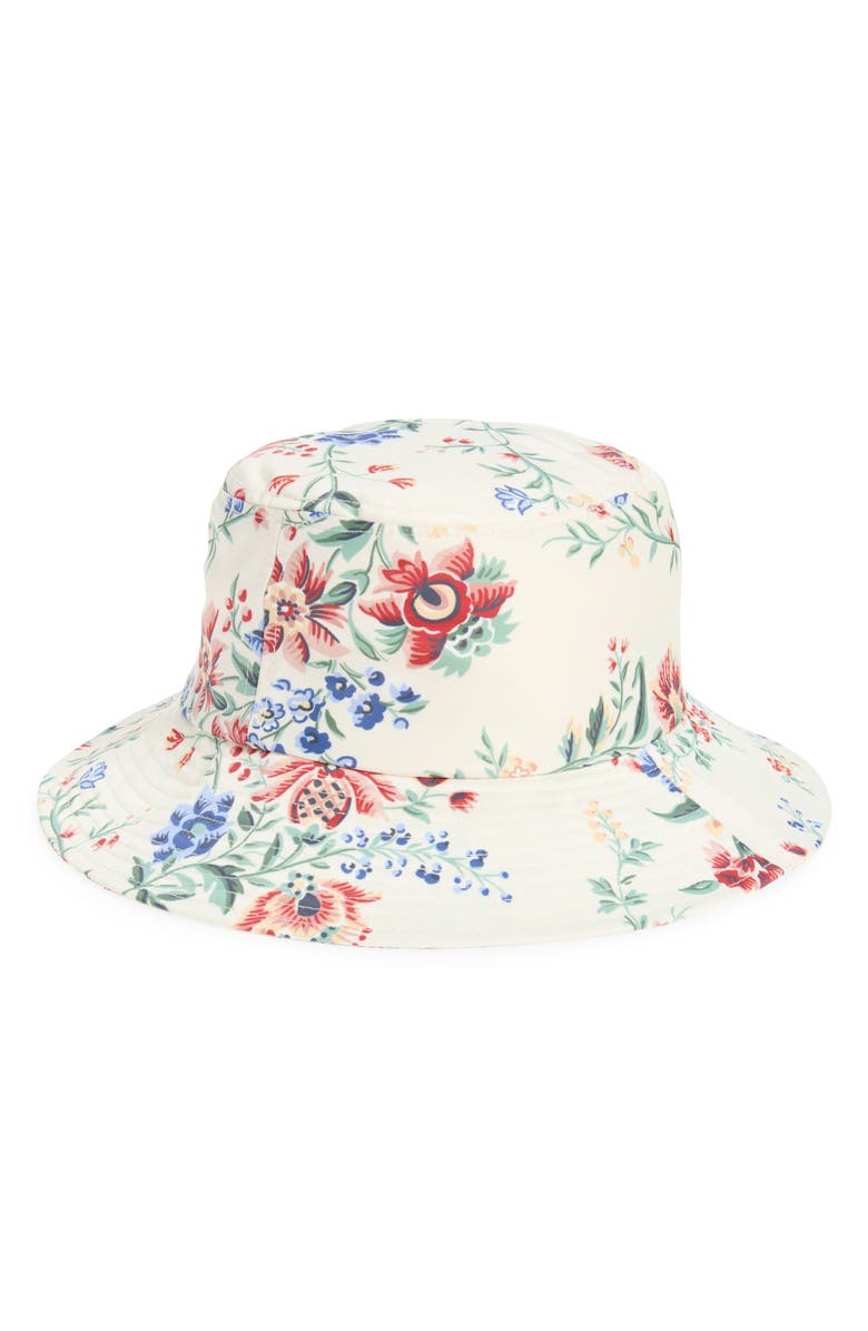 Loeffler Randall Ivy Bucket Hat, Main, color, Cream Vine Floral