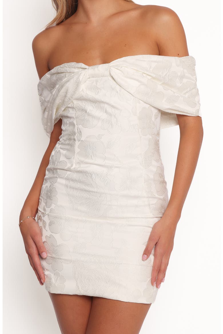 Kaeli Floral Jacquard Minidress, Alternate, color, WHITE