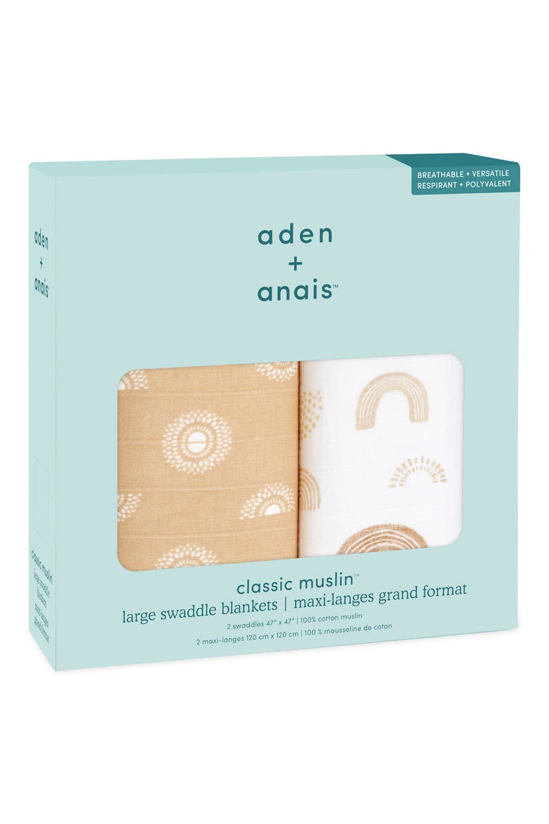2-Pack Classic Swaddling Cloths, Alternate, color, KEEP RISING TAN