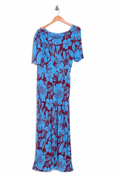 DVF Wittrock Floral One-Shoulder Short Sleeve Jumpsuit