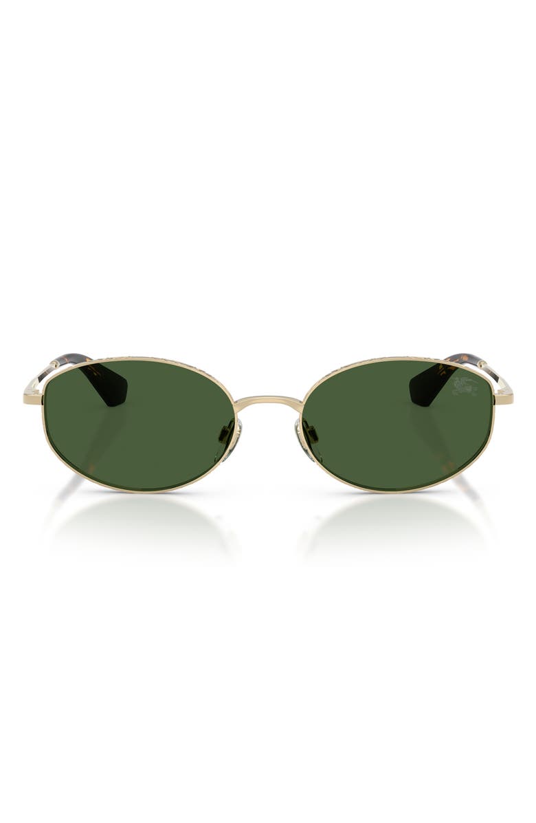 Burberry 55mm Oval Sunglasses, Main, color, Light Gold / Dark Green