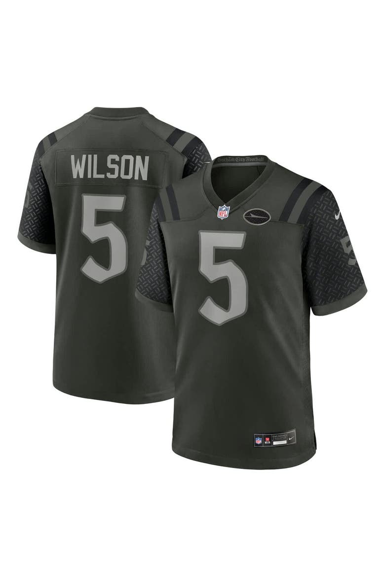 Men's Nike Garrett Wilson Gotham Green New York Jets 2025 Rivalries Collection Game Jersey, Main, color, Green