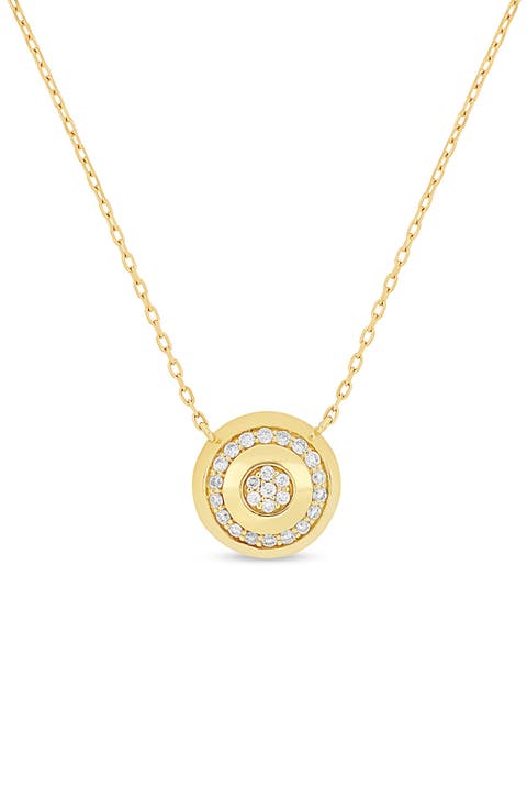 Icon 18K Yellow Gold Diamond Medallion Pendant Necklace