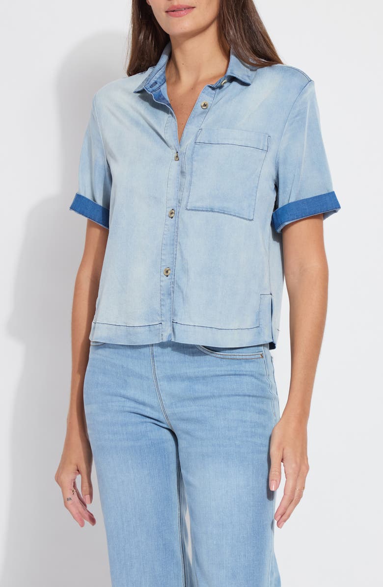 Lysse Bianca Chambray Shirt, Main, color, Bleached Blue