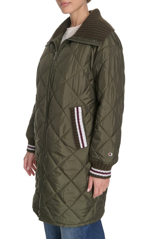 Champion Diamond Quilted Coat In Animal Print