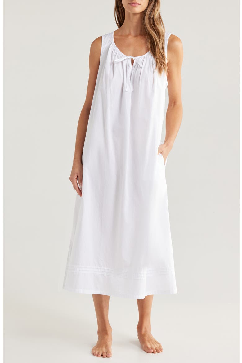 Classic Sleeveless Nightgown, Main, color, WHITE