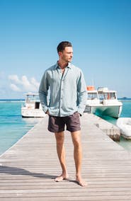 AUTO-REPLY™ Andrew Solid Linen Blend Button-Up Shirt