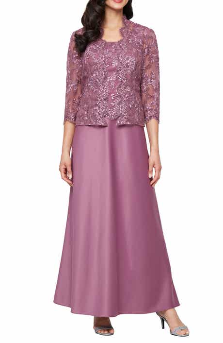 Alex Evenings Embroidered Mock Two-Piece Gown with Jacket