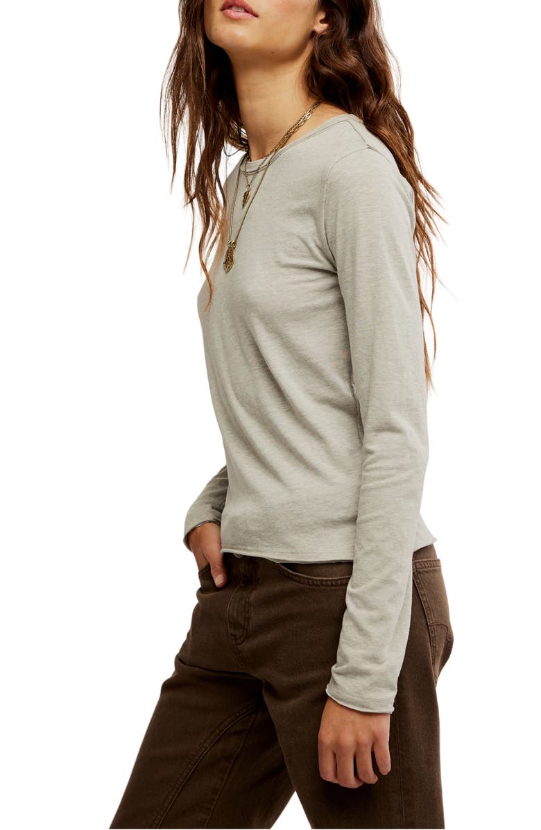 Free People Nova Long Sleeve T-Shirt, Alternate, color, Caiman