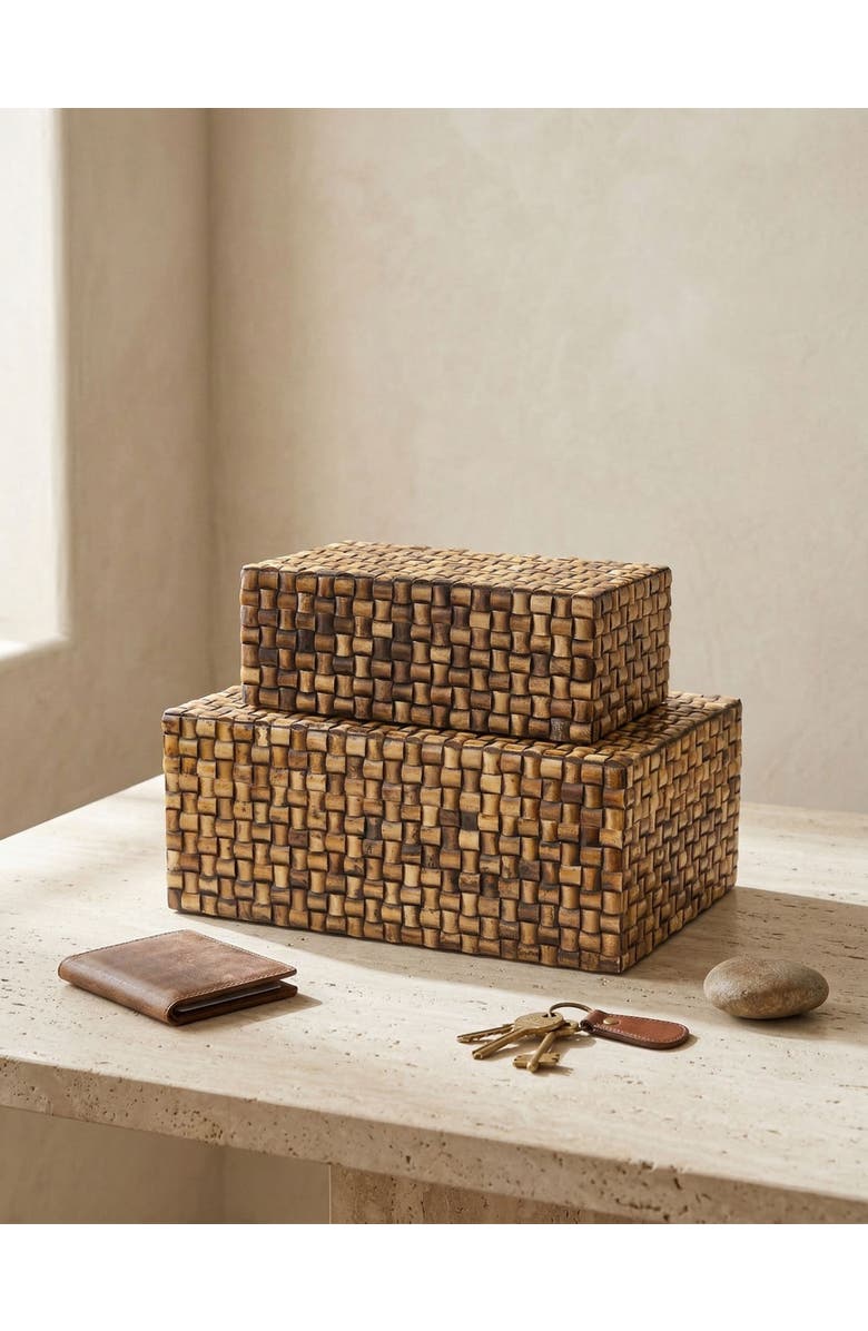 GAURI KOHLI Nomad Decorative Boxes, Alternate, color, Brown