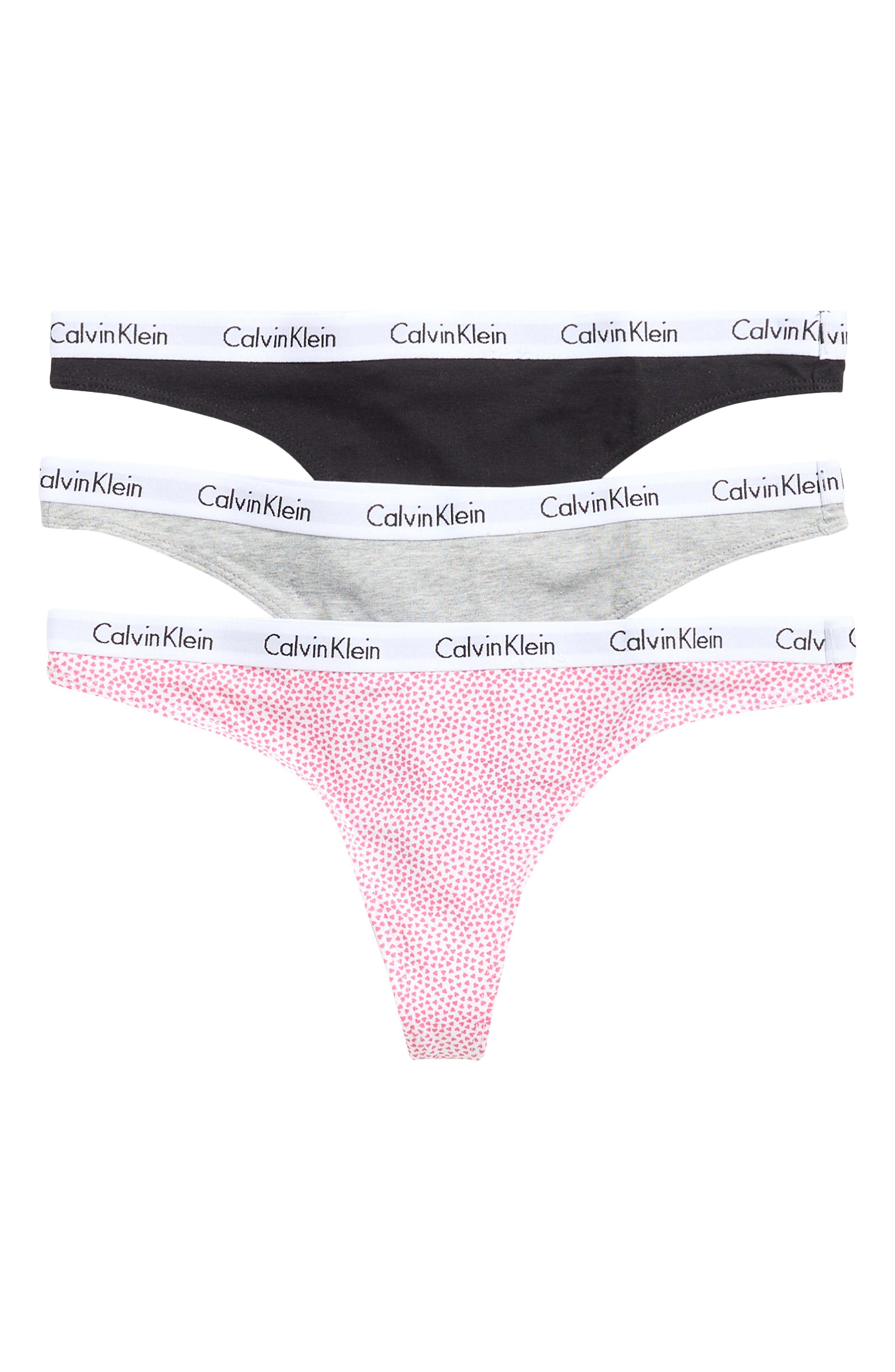 Calvin Klein Logo Assorted Thongs - Pack of 3
