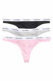 Calvin Klein Logo Assorted Thongs - Pack of 3