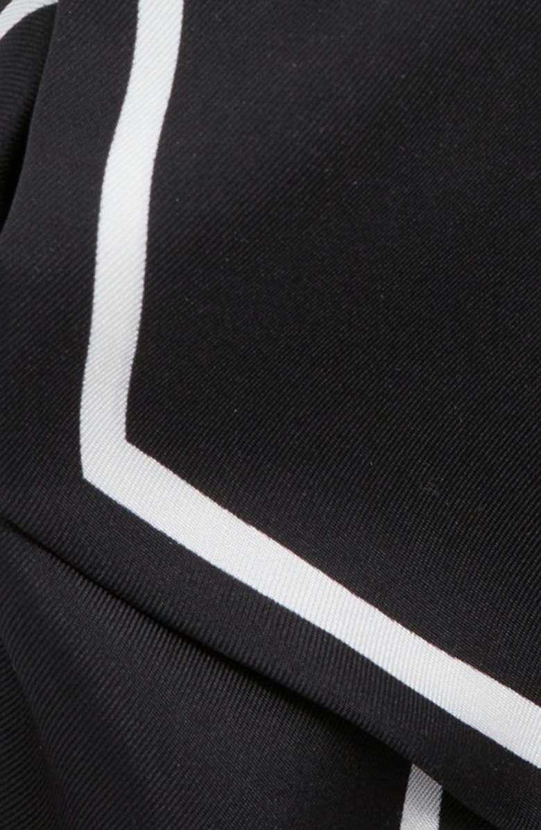 Vince Stripe Silk Scarf, Alternate, color, Black Optic White