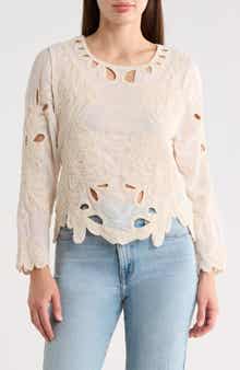 Forgotten Grace Eyelet Embroidery Woven Shirt