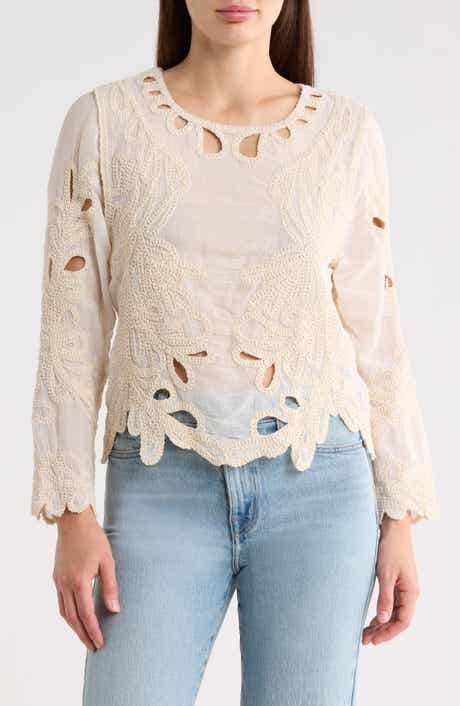 Forgotten Grace Eyelet Embroidery Woven Shirt