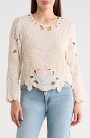 Forgotten Grace Eyelet Embroidery Woven Shirt