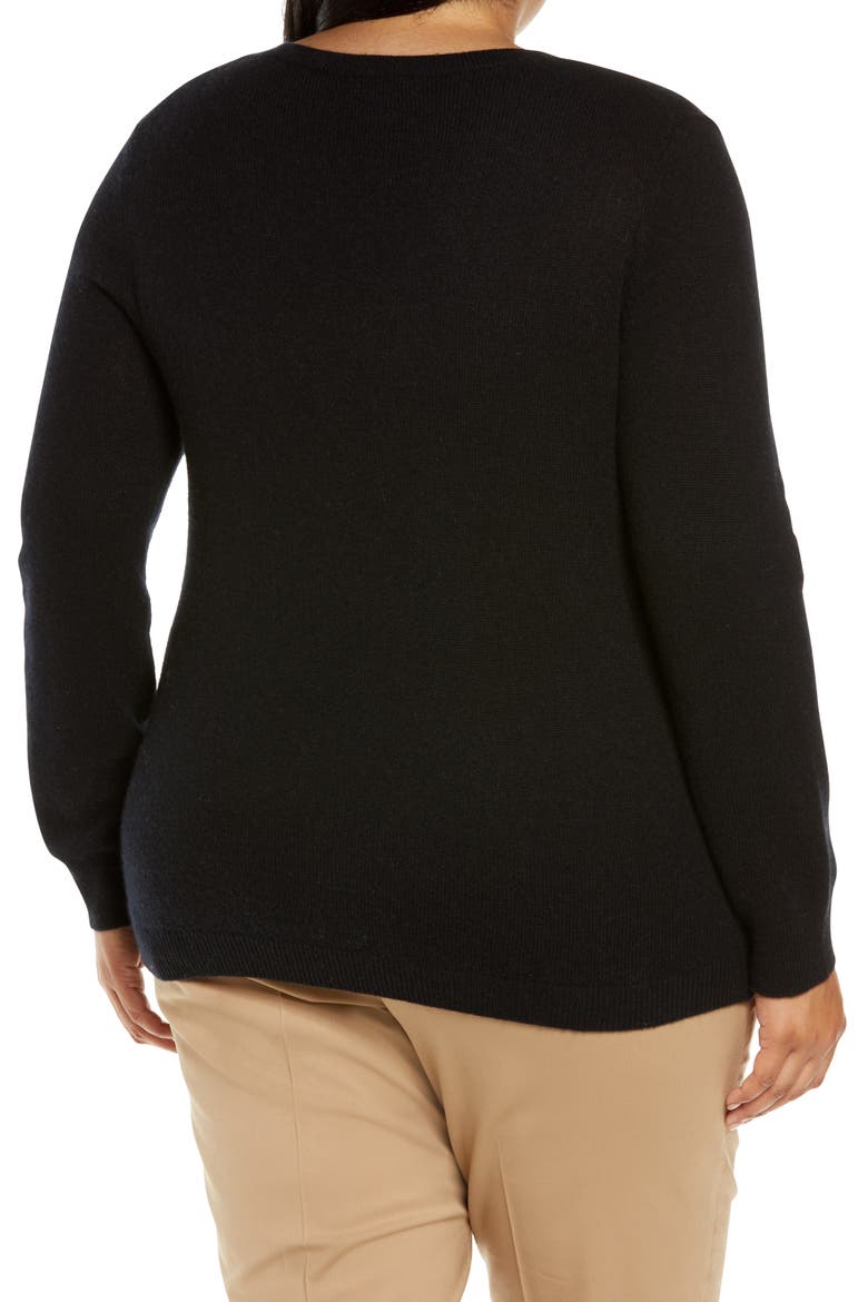 Essential V-Neck Cashmere Sweater, Alternate, color, BLACK
