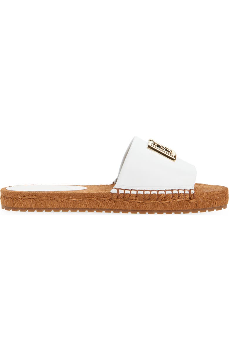 Dolce&Gabbana DG Logo Espadrille Flat Sandal, Alternate, color, Optical White