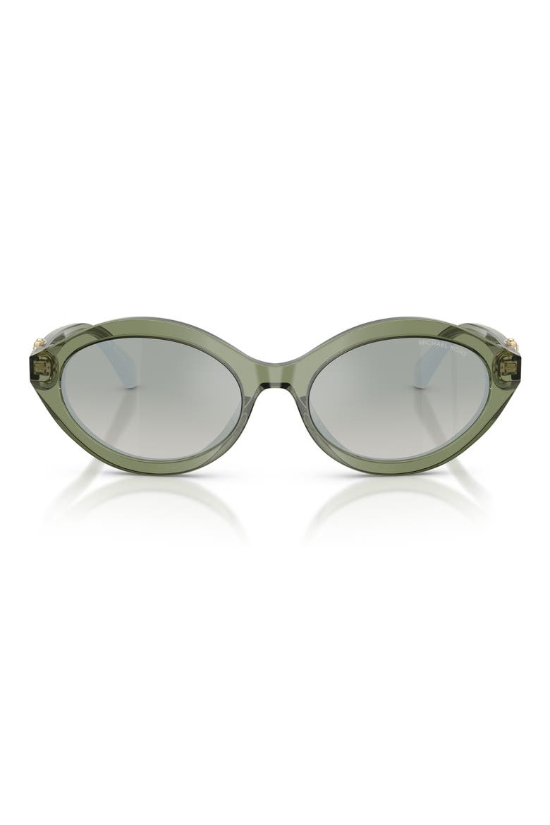 Carlazzo 55mm Oval Sunglasses, Main, color, GREEN TRANSPARENT / GREEN