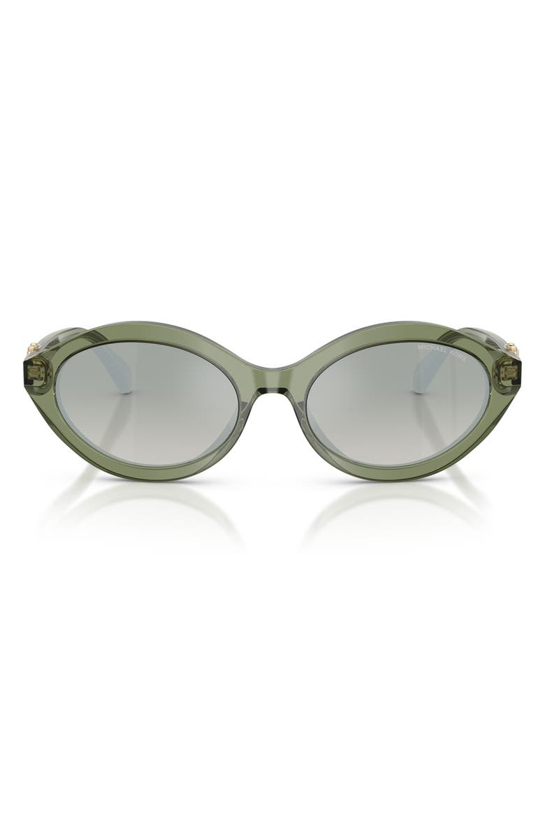 Michael Kors Carlazzo 55mm Oval Sunglasses, Main, color, Green Transparent / Green