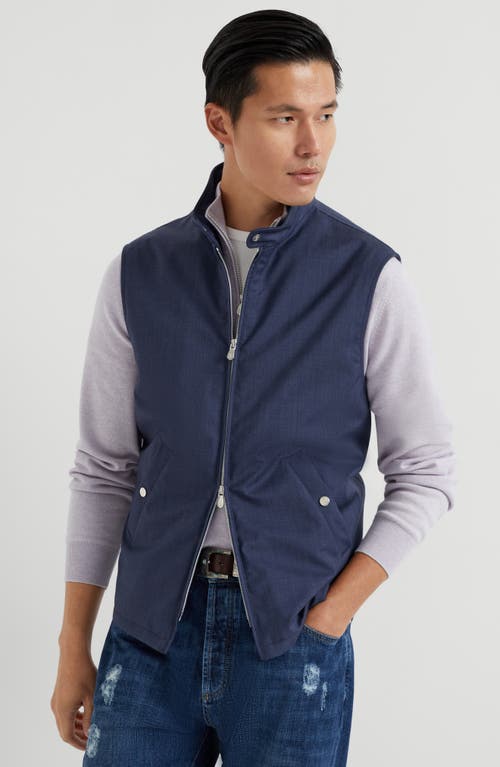 Brunello Cucinelli Vest With Thermore® Padding In Denim