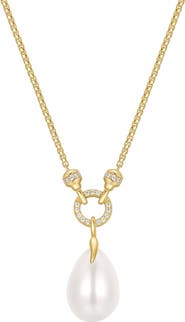 ANIA HAIE Pavé Link Faux Pearl Pendant Necklace