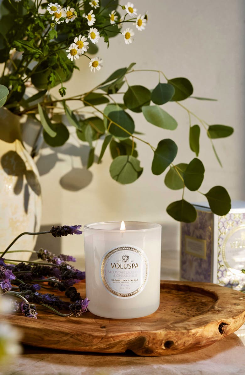 Voluspa Mountain Lavender & Chamomile Boxed Classic Candle, Alternate, color, Mountain Lavender & Chamomile