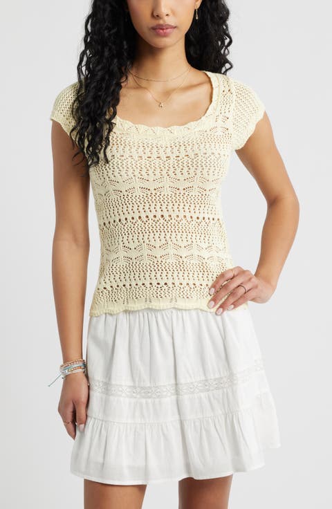 Cotton Pointelle T-Shirt