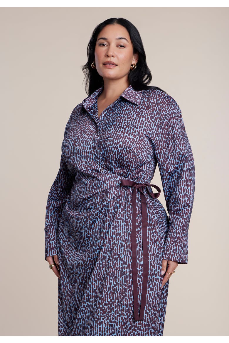Wrap Detail Maxi Dress, Alternate, color, DOTS OF BURGUNDY