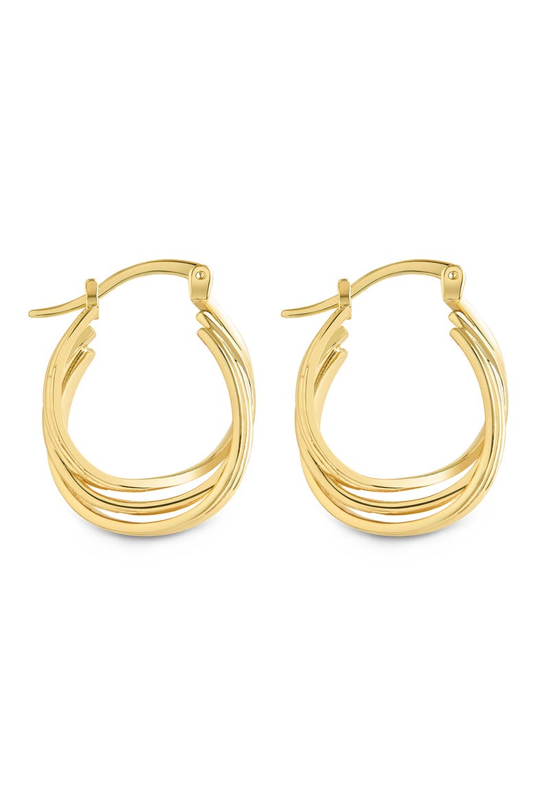 Emery Triple Row Layered Hoop Earrings, Alternate, color, GOLD