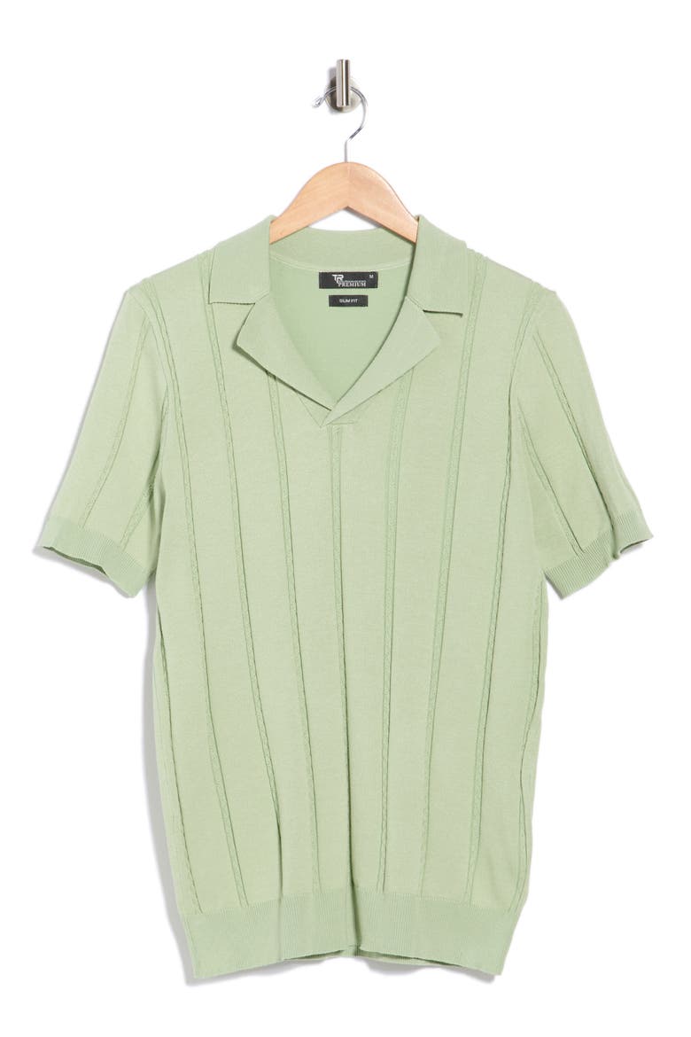 Slim Fit Johnny Collar Polo Sweater, Alternate, color, SAGE