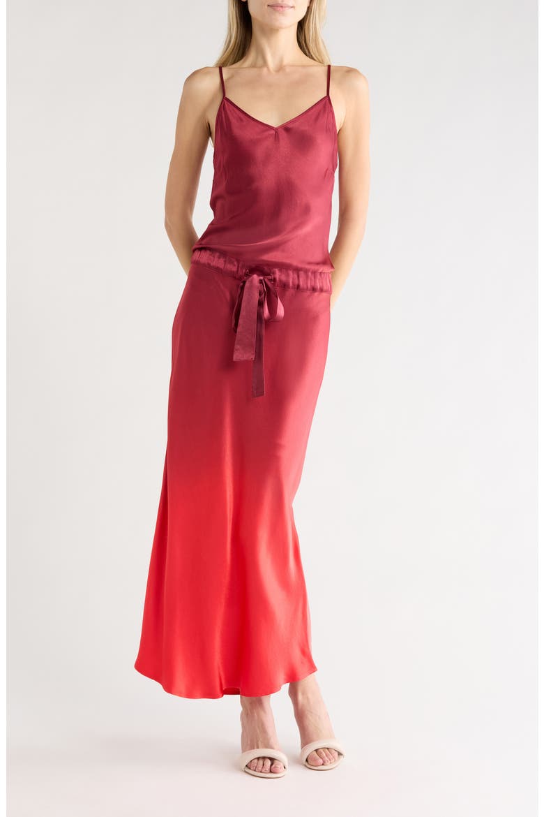 Kalani Satin Slipdress, Main, color, DARK RUBY OMBRE