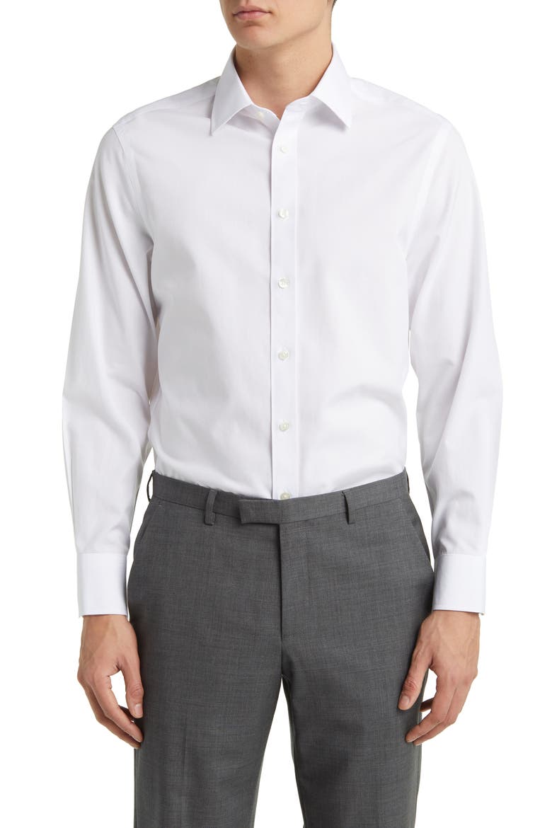 Non-Iron Poplin Shirt, Main, color, WHITE
