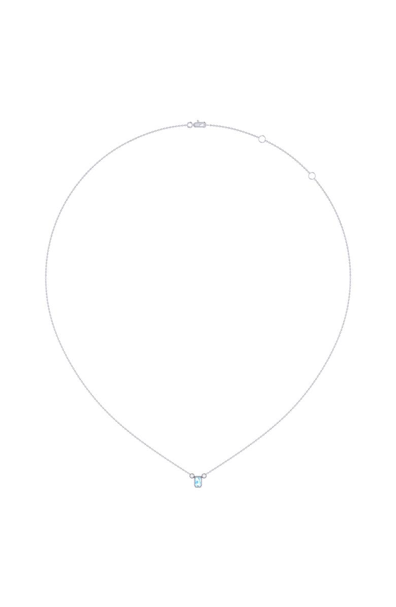 LuvMyJewelry Emerald Cut Aquamarine & Diamond Birthstone Necklace in 14K Gold, Alternate, color, 