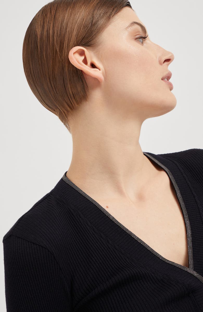 Brunello Cucinelli Ribbed jersey T-shirt, Alternate, color, 