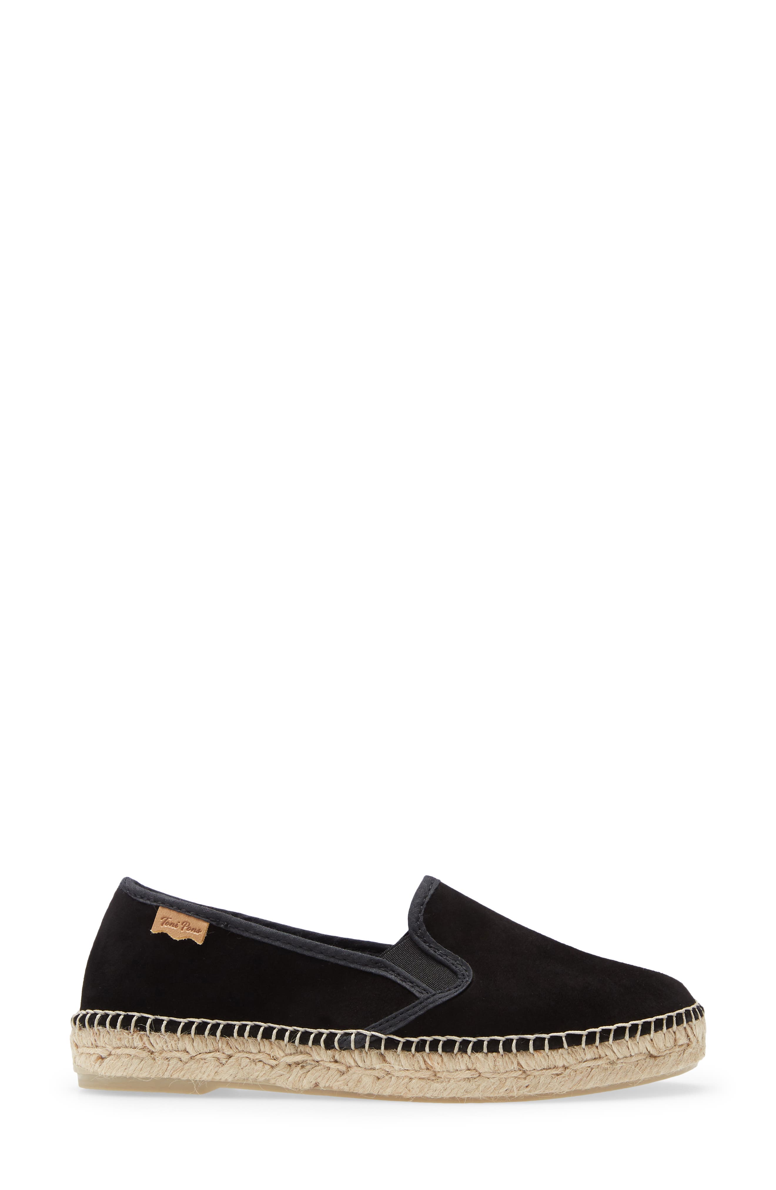 Aran Espadrille Slip-On Sneaker, Alternate, color, BLACK SUEDE